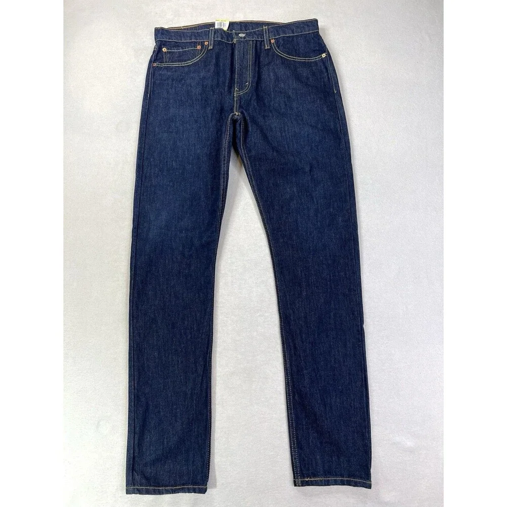 Levis 512 Slim Taper Flex Eco Stretch Denim Dark Blue Mens Size 36x34 New